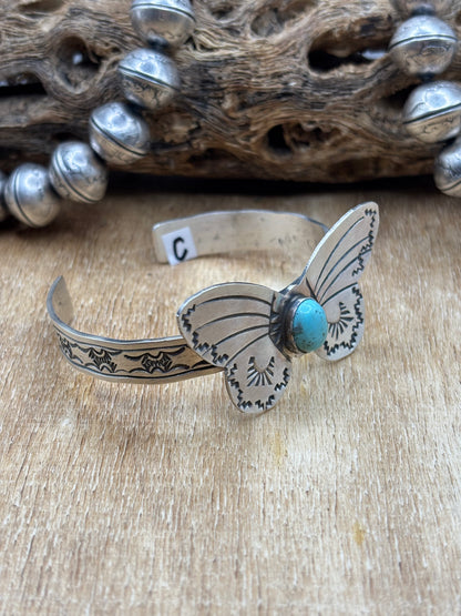 Kingman Butterfly Cuff #C by Rick Enriquez, Navajo