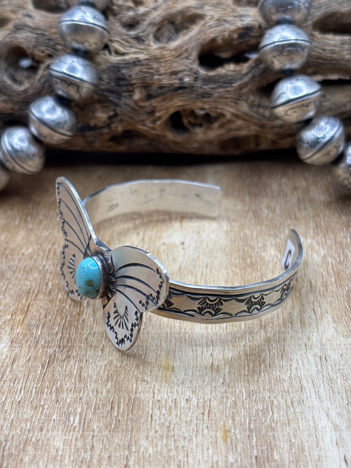 Kingman Butterfly Cuff #C by Rick Enriquez, Navajo