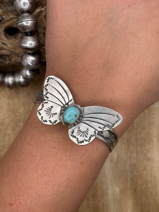 Kingman Butterfly Cuff #C by Rick Enriquez, Navajo
