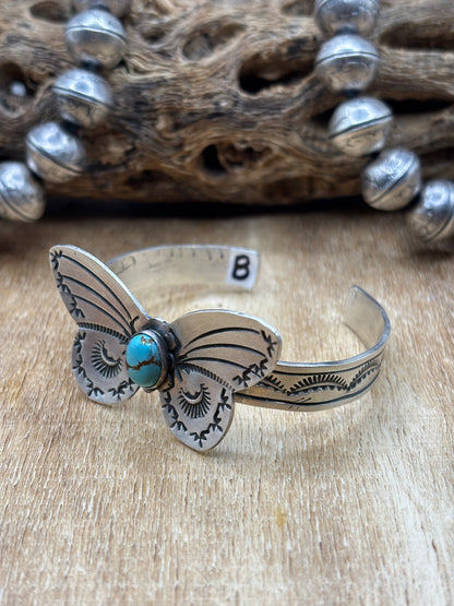 Kingman Butterfly Cuff #B by Rick Enriquez, Navajo