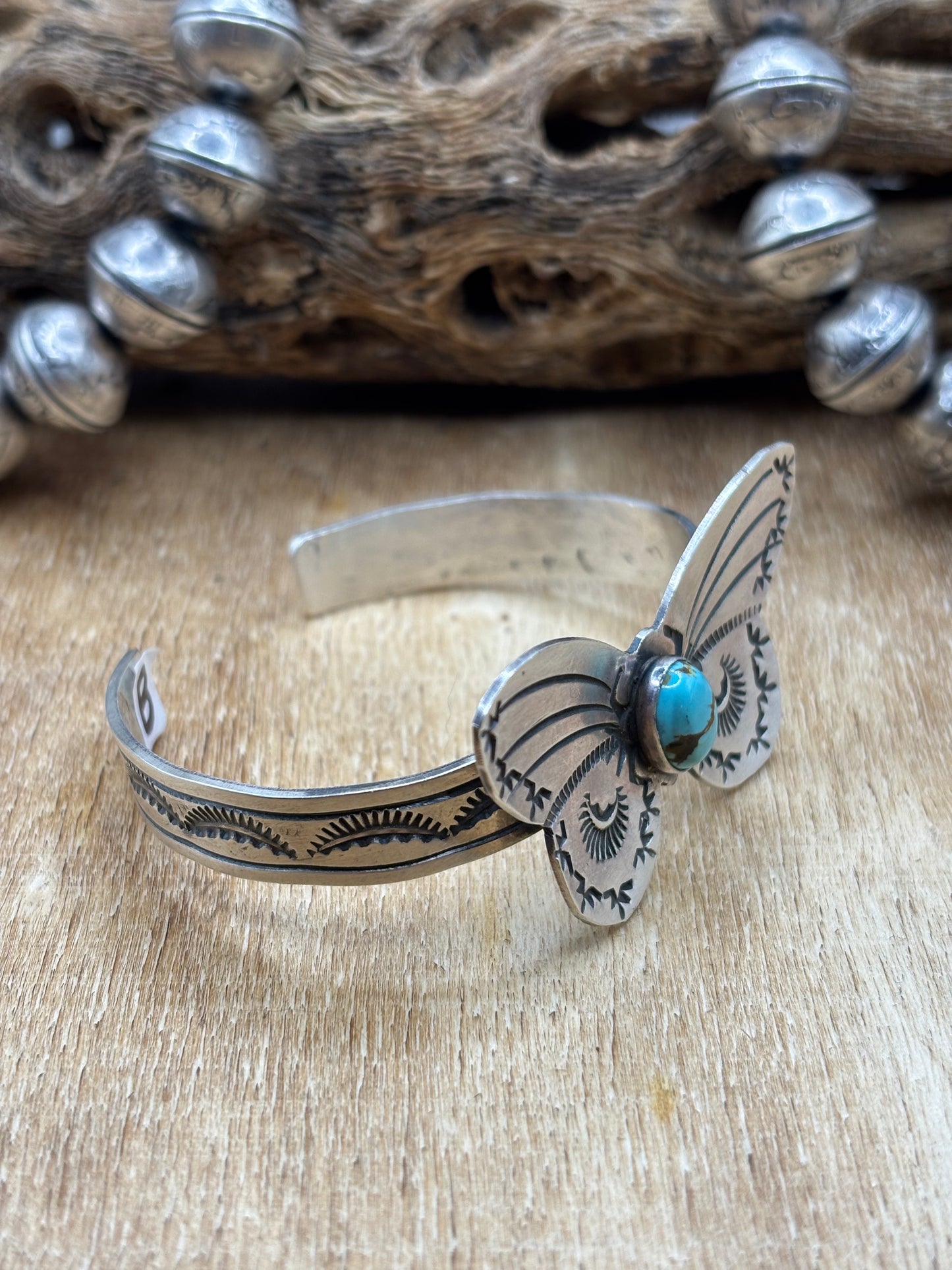 Kingman Butterfly Cuff #B by Rick Enriquez, Navajo
