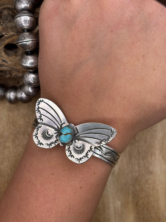 Kingman Butterfly Cuff #B by Rick Enriquez, Navajo