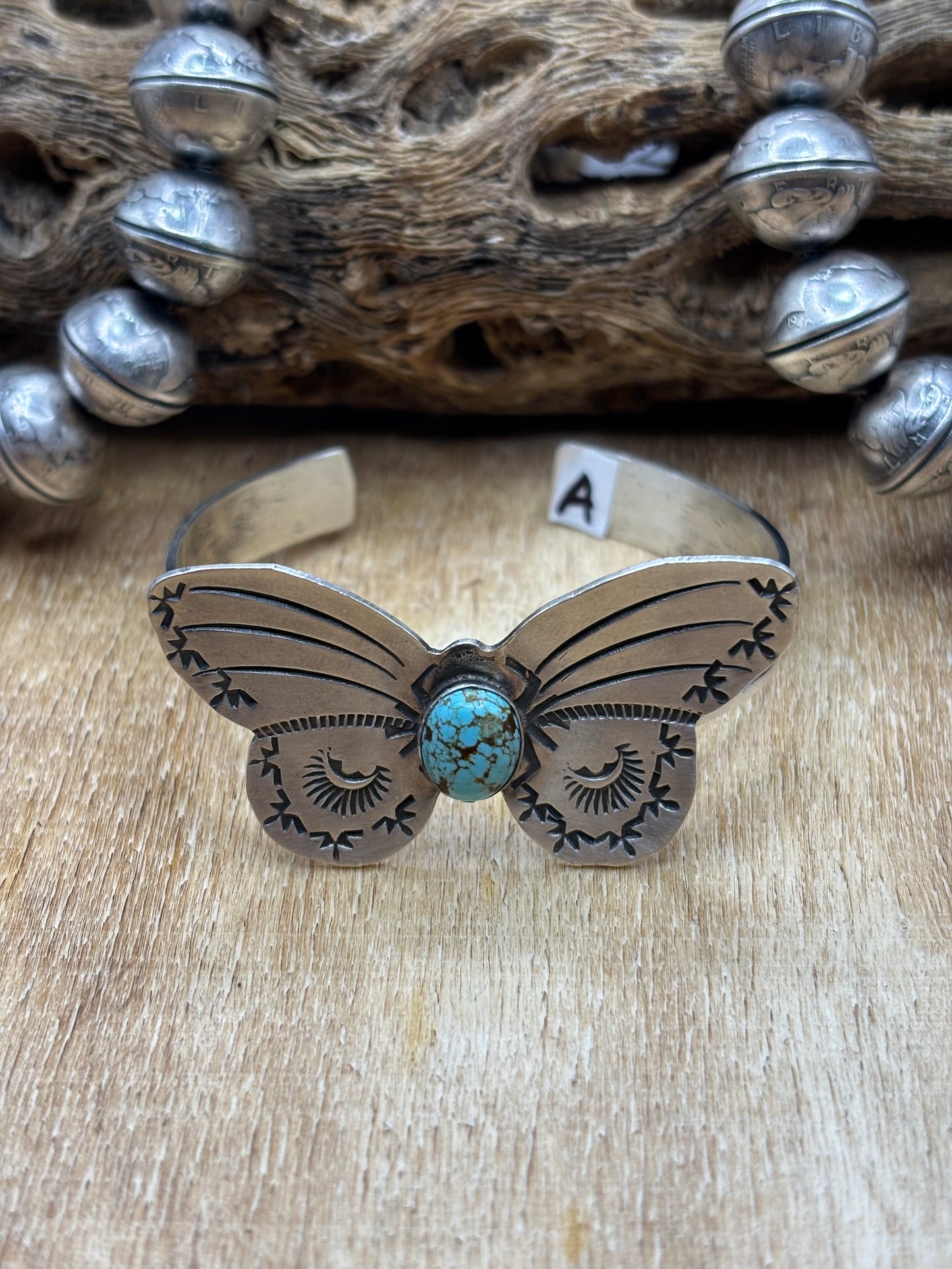 Kingman Butterfly Cuff #A by Rick Enriquez, Navajo