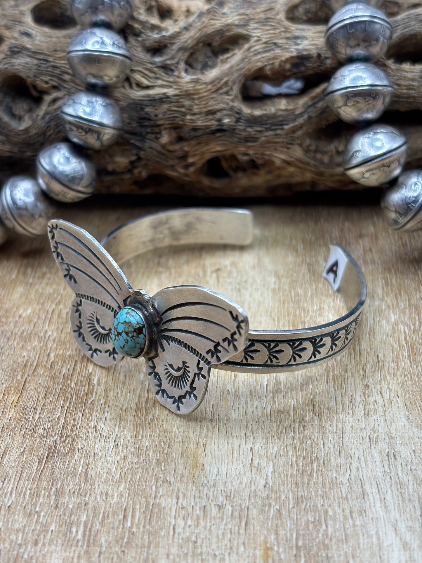 Kingman Butterfly Cuff #A by Rick Enriquez, Navajo