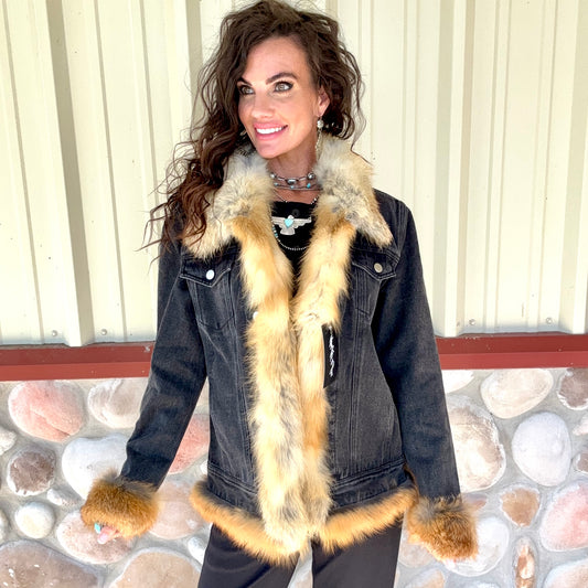 The Golden Spur Denim and Red Fox Fur