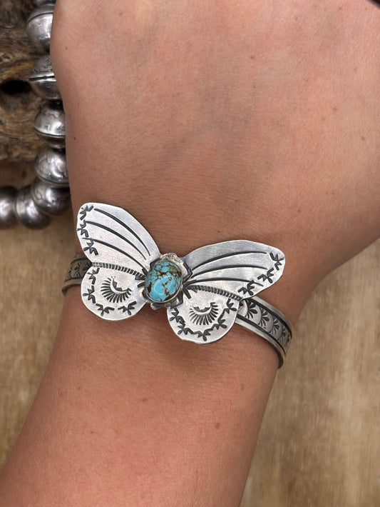 Kingman Butterfly Cuff #A by Rick Enriquez, Navajo