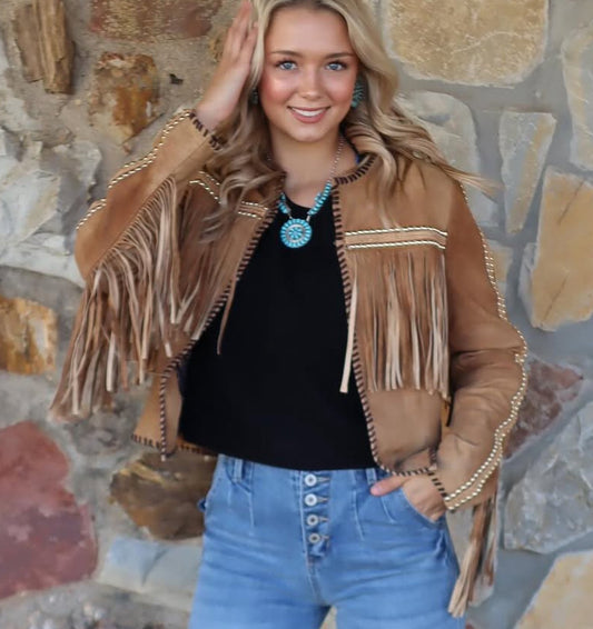 Scully Studded & Fringe Jacket