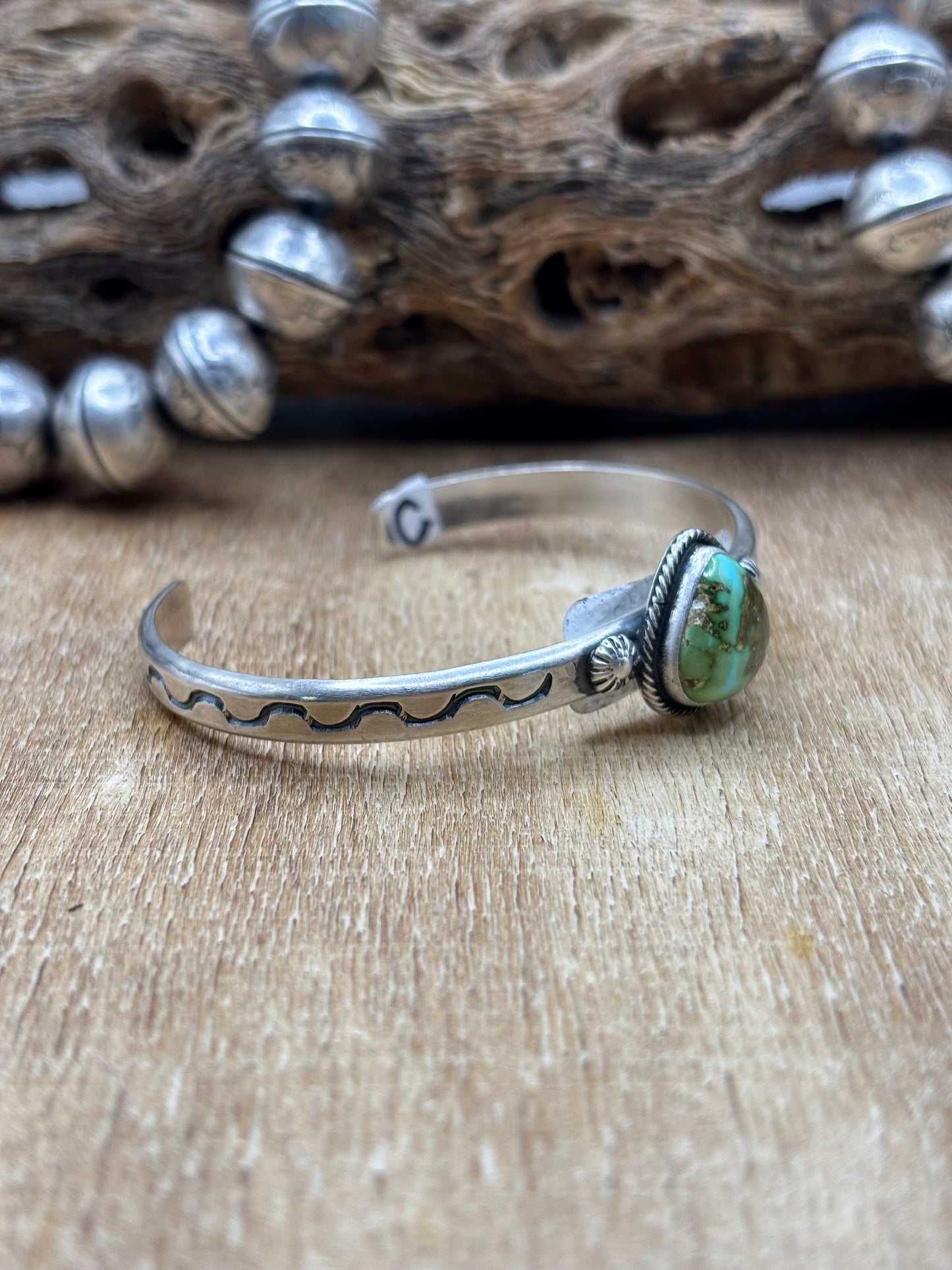 Sonoran Gold Cuff #C by Sam Yellowhair, Navajo