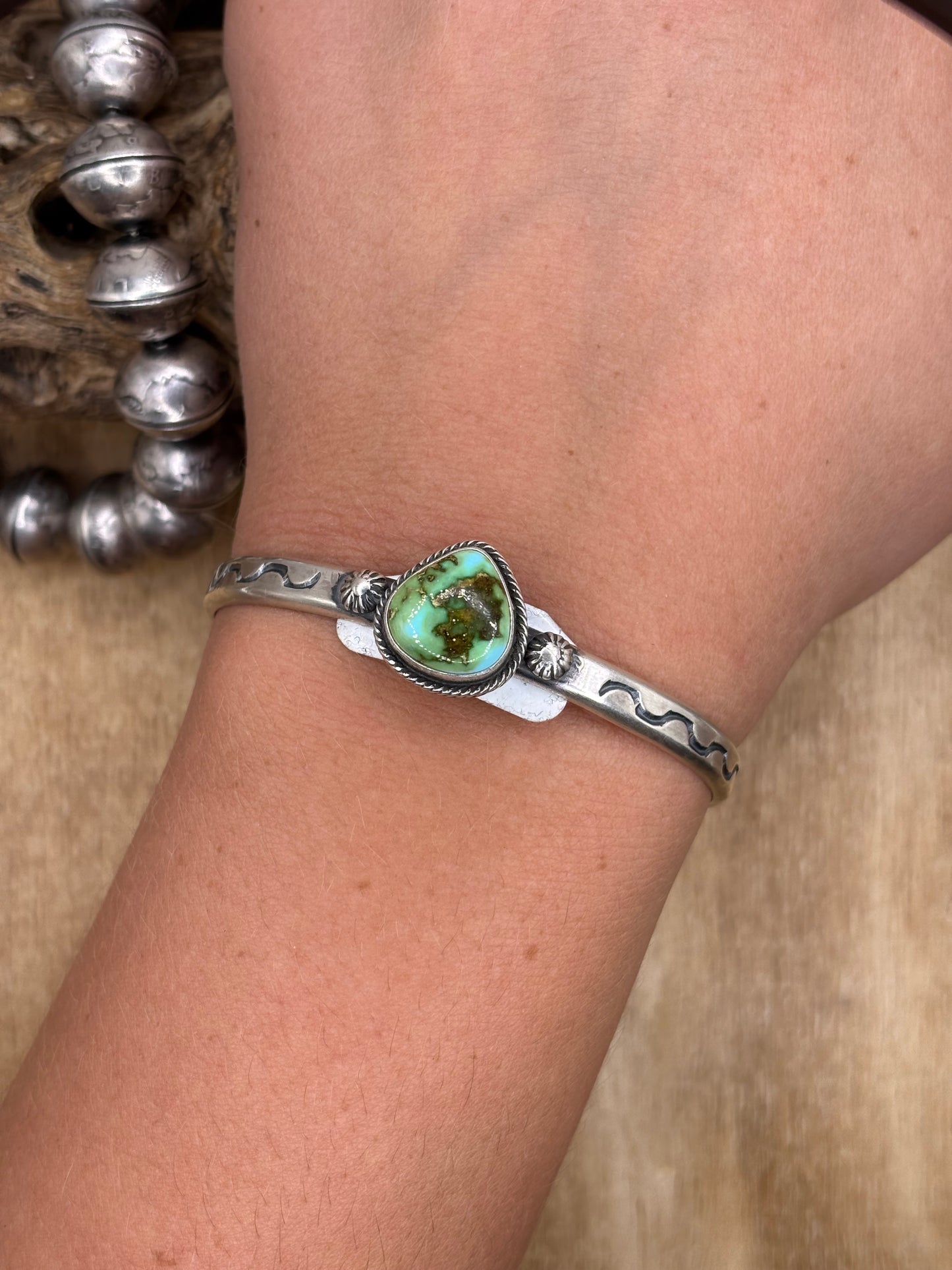Sonoran Gold Cuff #C by Sam Yellowhair, Navajo