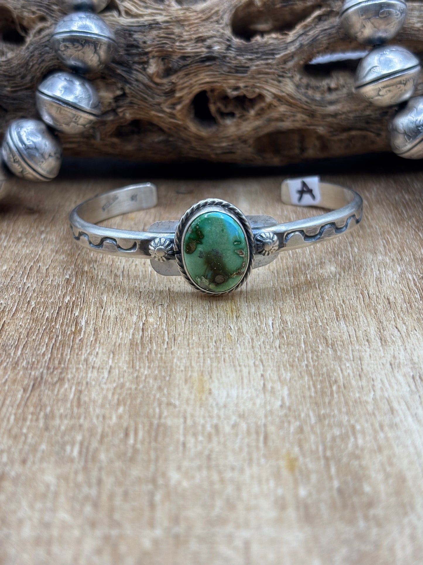 Sonoran Gold Cuff #A by Sam Yellowhair, Navajo