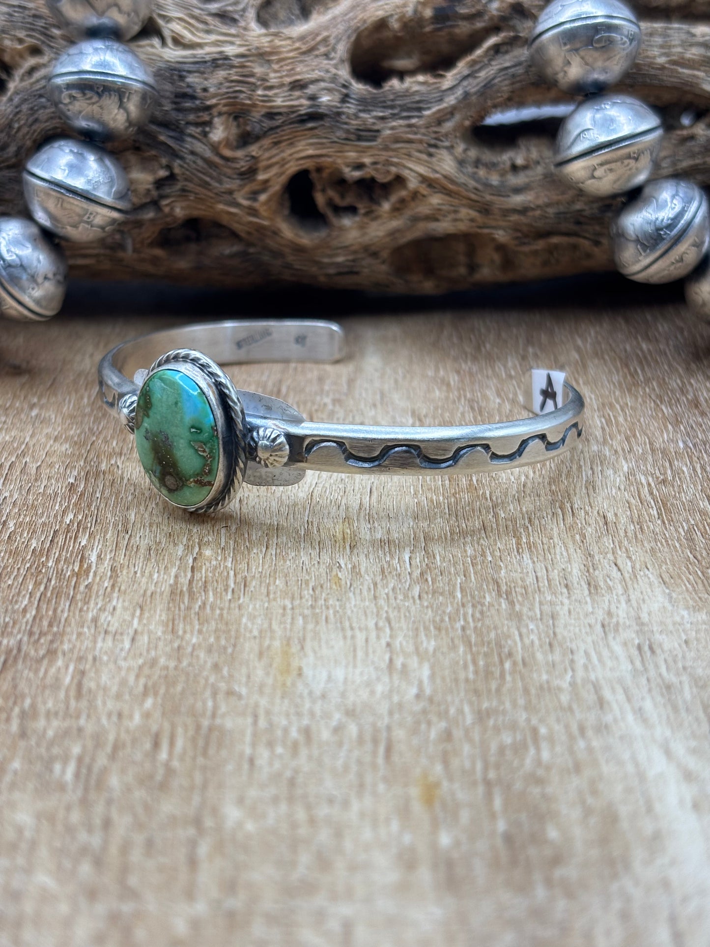 Sonoran Gold Cuff #A by Sam Yellowhair, Navajo