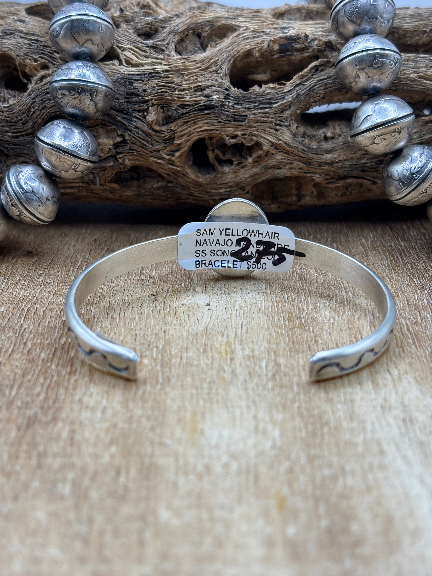 Sonoran Gold Cuff #A by Sam Yellowhair, Navajo