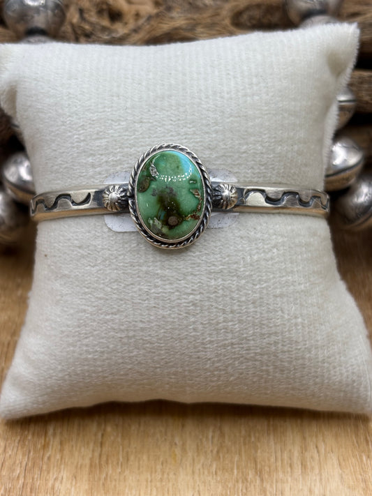 Sonoran Gold Cuff #A by Sam Yellowhair, Navajo