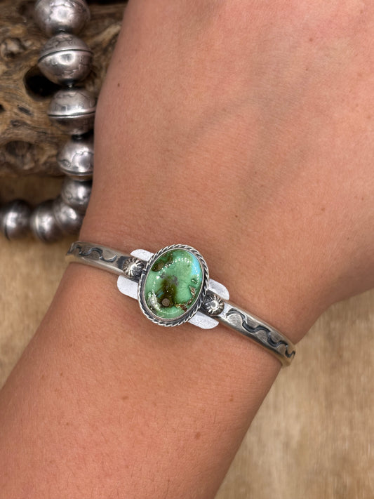 Sonoran Gold Cuff #A by Sam Yellowhair, Navajo