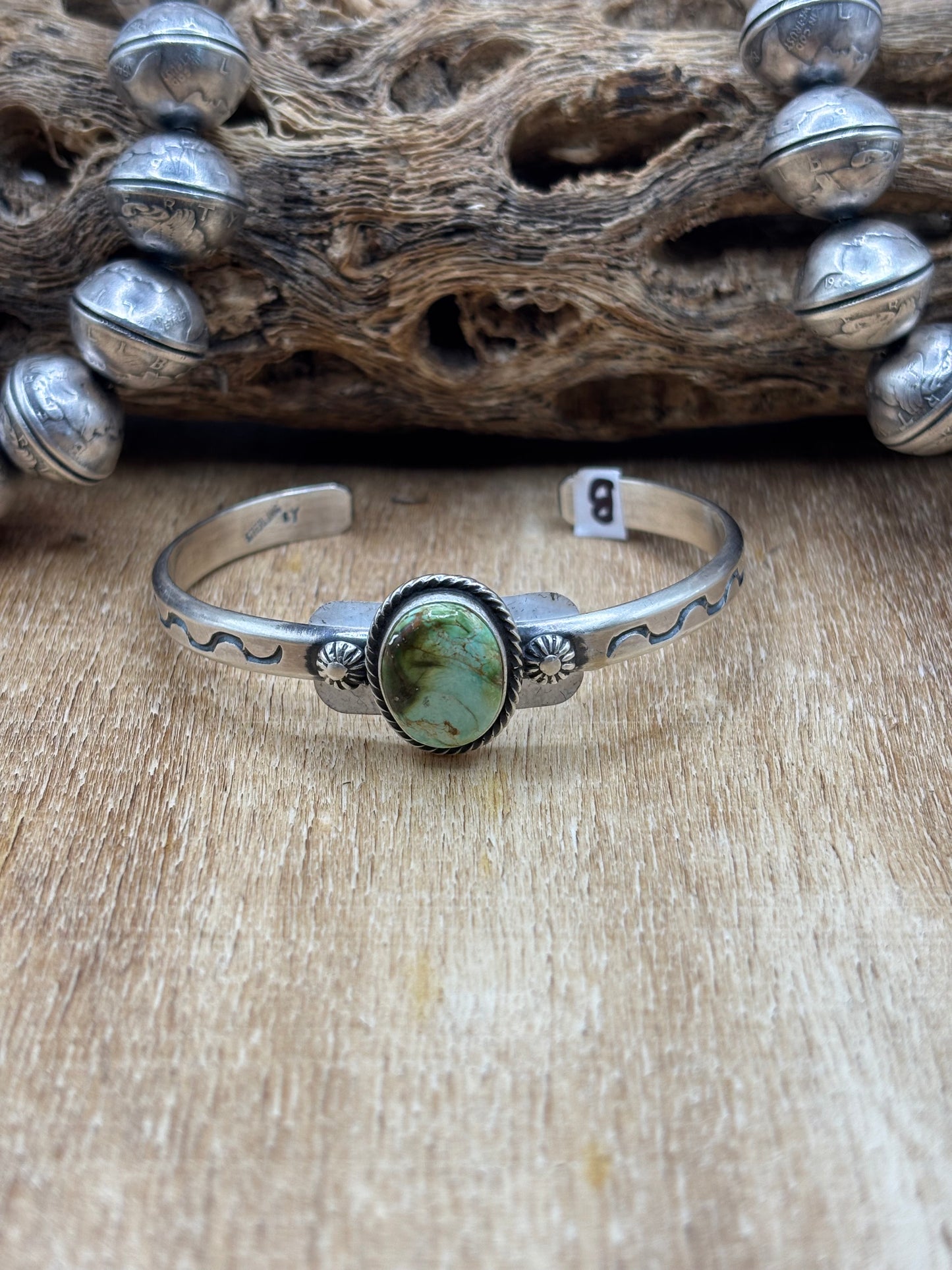 Sonoran Gold Cuff #B by Sam Yellowhair, Navajo