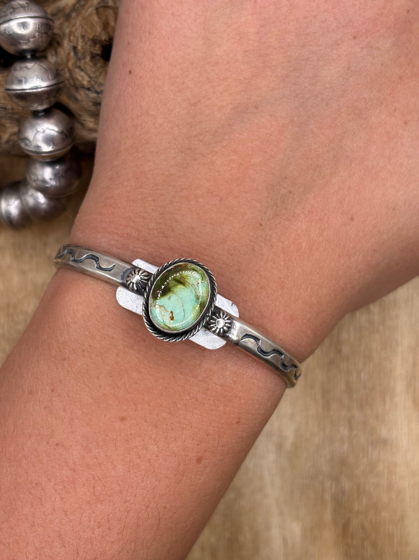 Sonoran Gold Cuff #B by Sam Yellowhair, Navajo