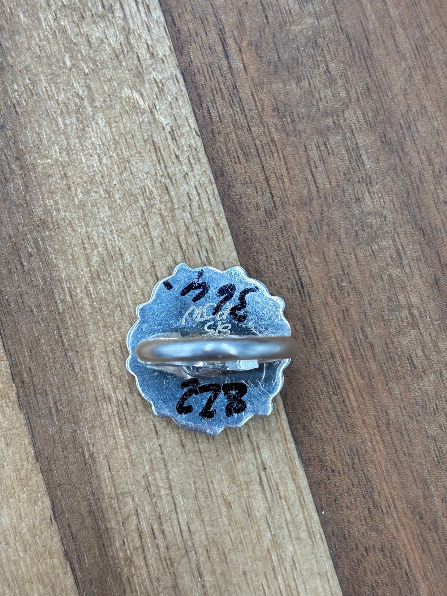 Turquoise Cluster Ring #726-1 by Arthur J Williams, Navajo
