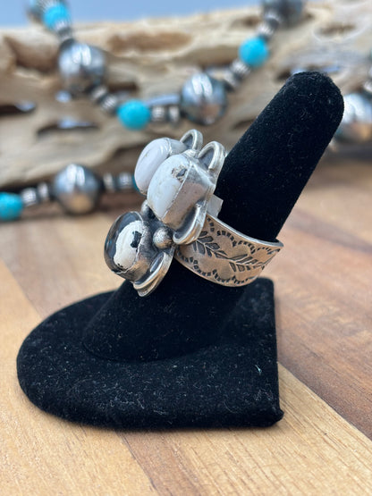 White Buffalo Adjustable Ring #726