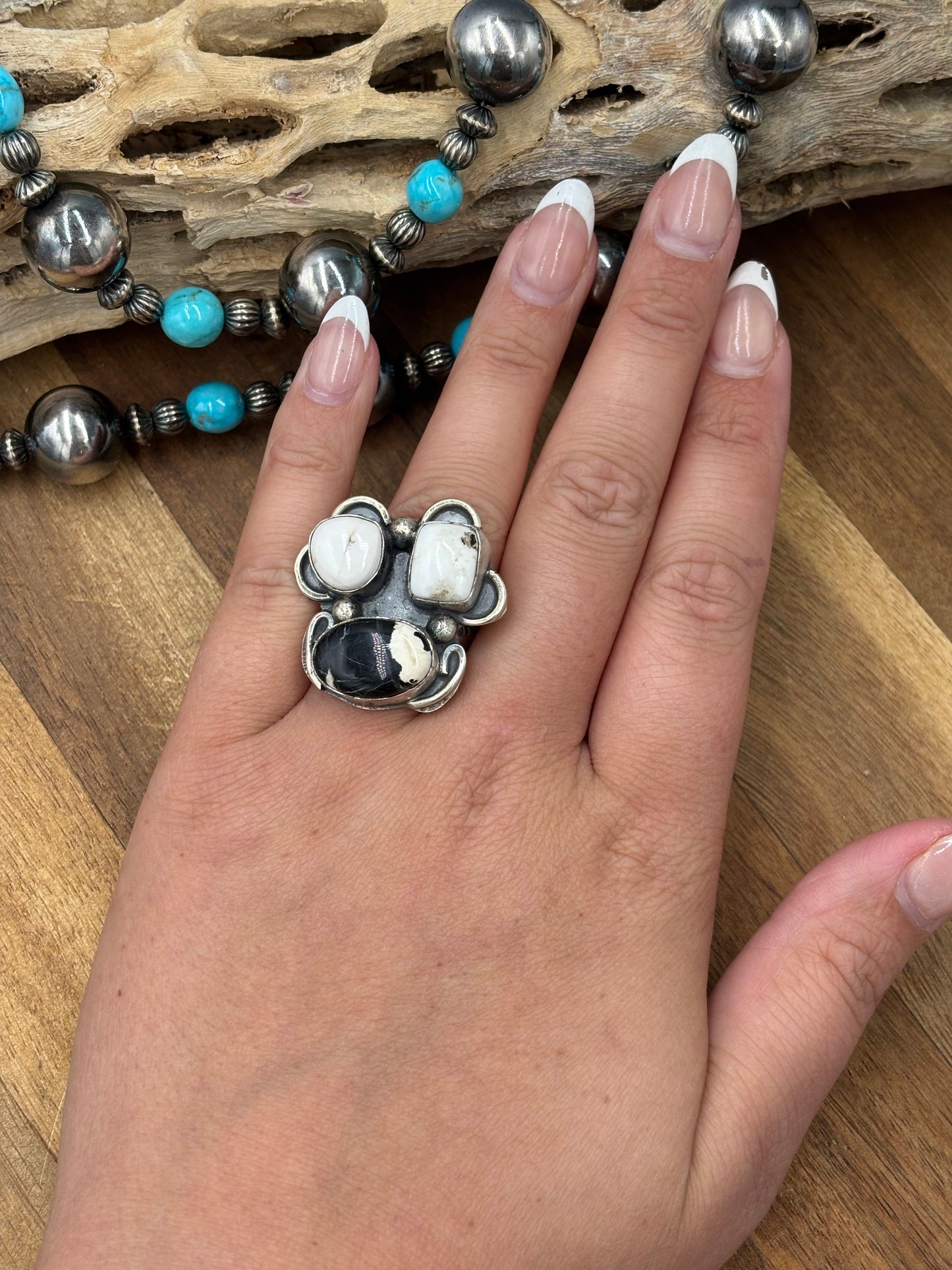 White Buffalo Adjustable Ring #726