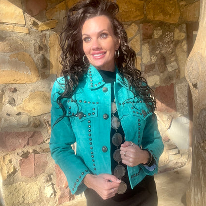 Turquoise Mafia Studded Jacket
