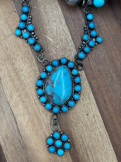 23" Turquoise Necklace #814-6 by Devin Brown, Navajo