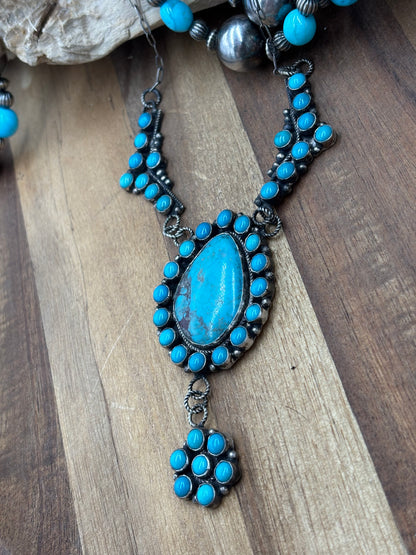 23" Turquoise Necklace #814-6 by Devin Brown, Navajo