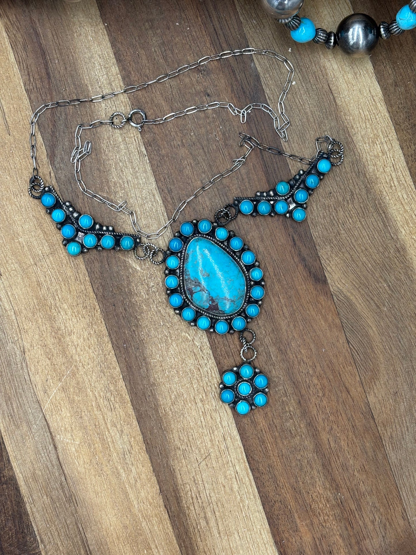 23" Turquoise Necklace #814-6 by Devin Brown, Navajo