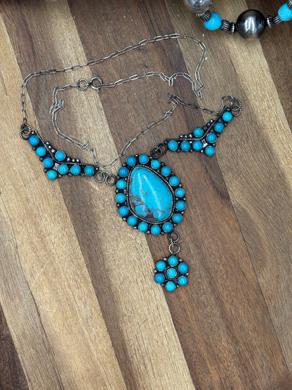 23" Turquoise Necklace #814-6 by Devin Brown, Navajo