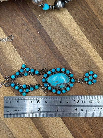 23" Turquoise Necklace #814-6 by Devin Brown, Navajo