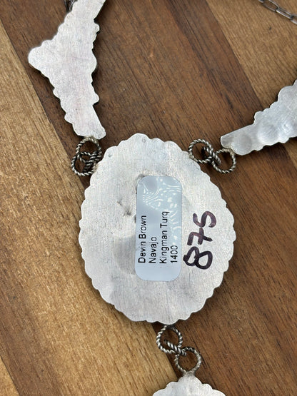 23" Turquoise Necklace #814-6 by Devin Brown, Navajo