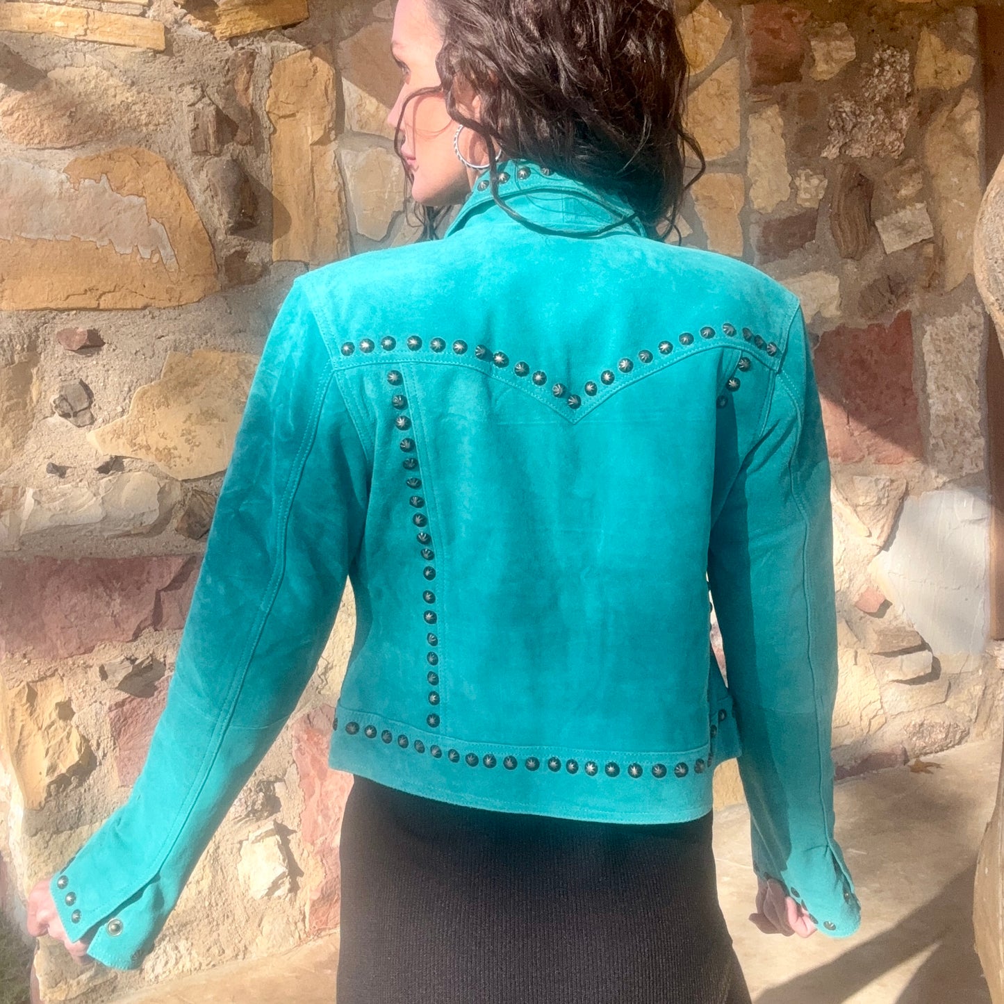 Turquoise Mafia Studded Jacket