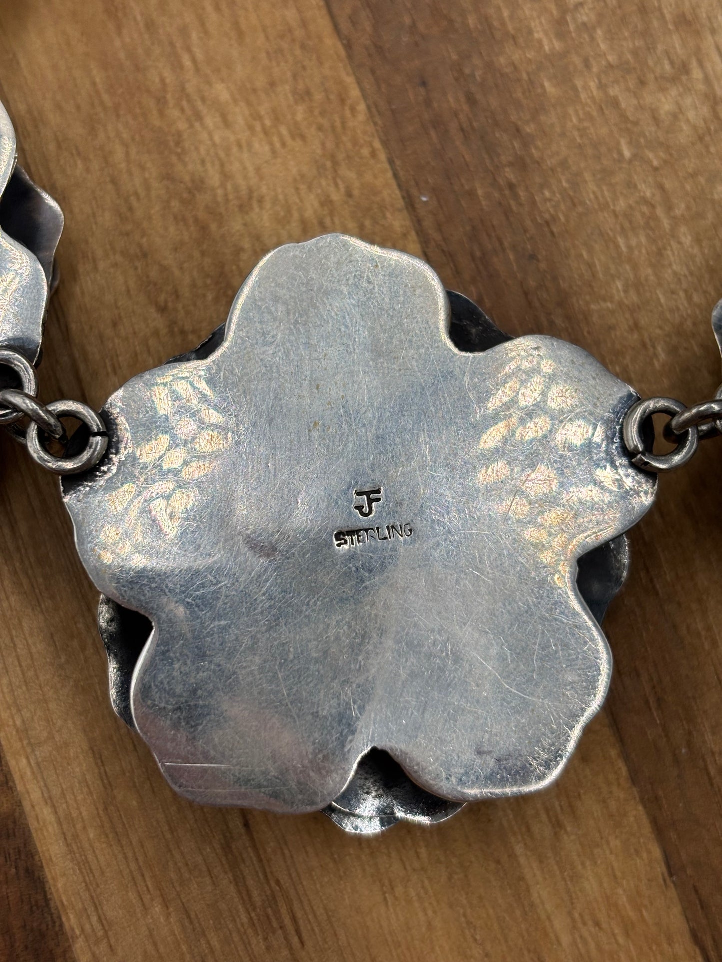 20" Silver Roses #814-5 Necklace by Federico Jiminez, Mexican Indegenous