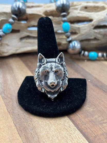 Wolf Ring #814-2 Size 12.5, Zuni