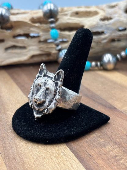 Wolf Ring #814-2 Size 12.5, Zuni