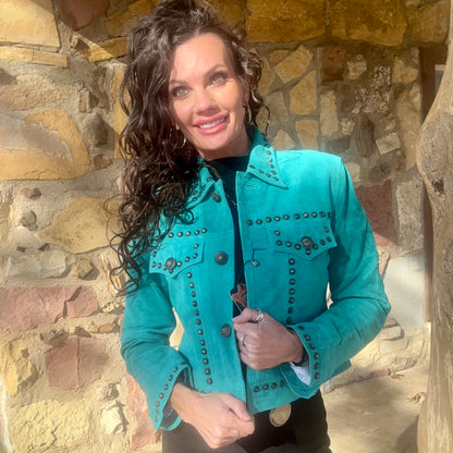 Turquoise Mafia Studded Jacket