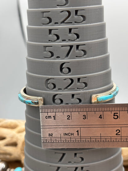 Turquoise Inlay Cuff #814-1 by Steve Francisco, Navajo