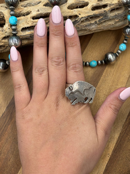 Buffalo Ring #814-3 Size 12, Zuni