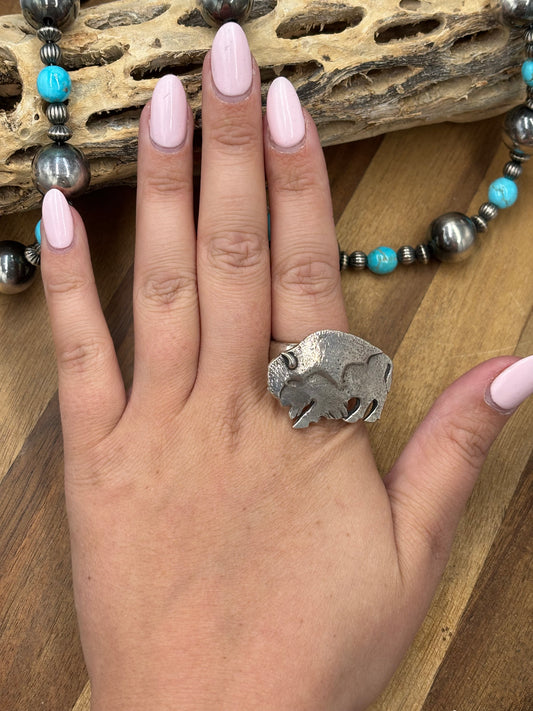 Buffalo Ring #814-3 Size 12, Zuni