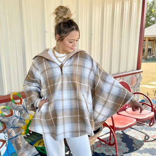 The Wren Plaid Poncho