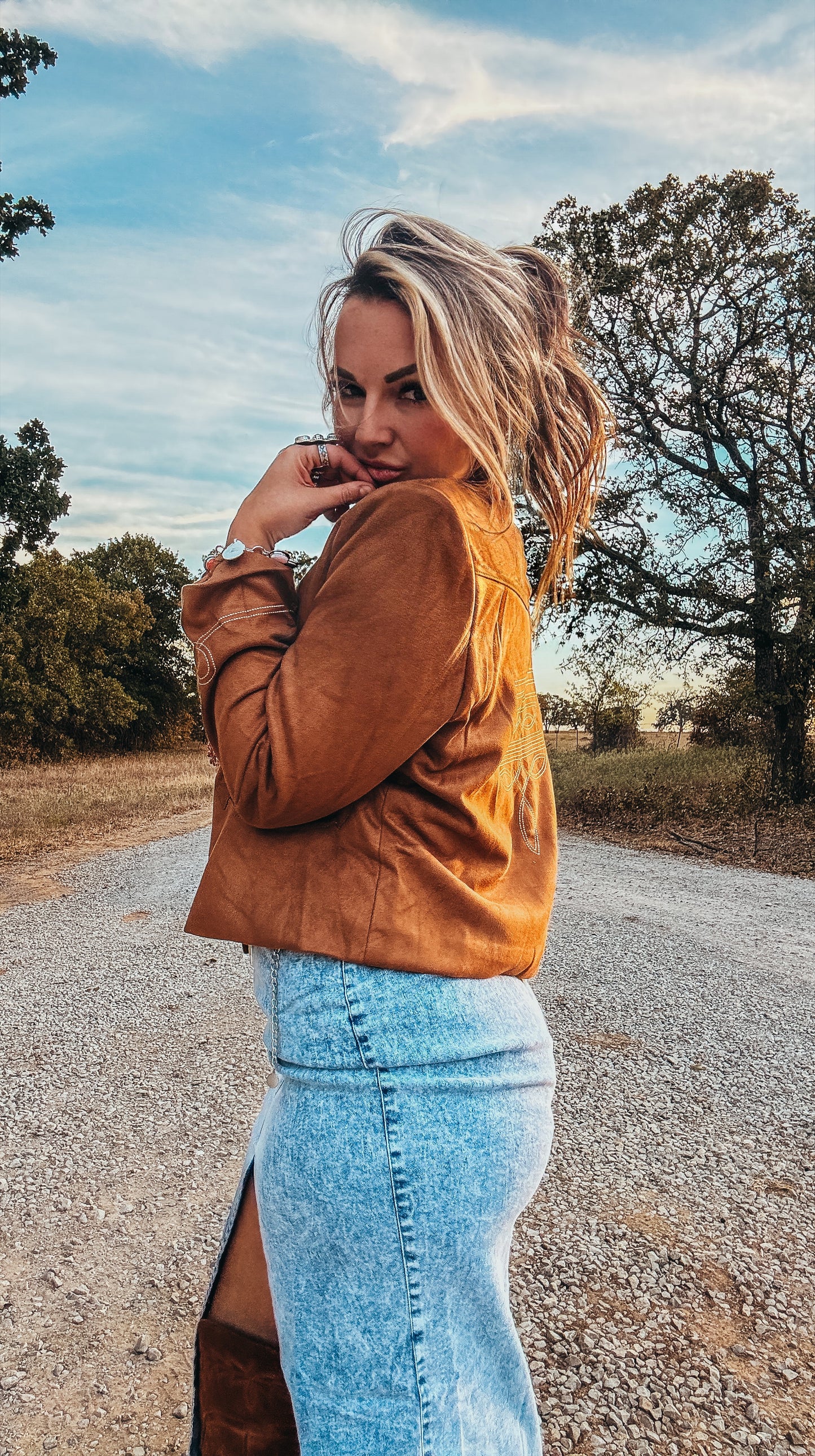 The Mahlia Camel Bootstitch Blazer