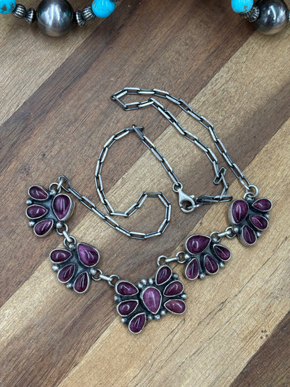 Purple Spiny #826-12 Cluster Necklace & Earring Set by Sharon Francisco, Navajo
