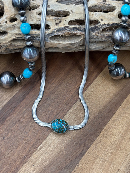 Turquise #826-13 Herringbone Necklace