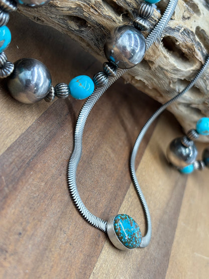 Turquise #826-13 Herringbone Necklace
