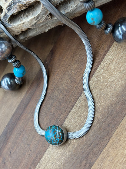 Turquise #826-13 Herringbone Necklace