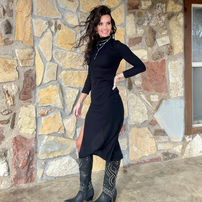 Black Saddle Siren Dress