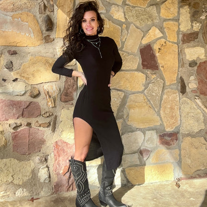 Black Saddle Siren Dress