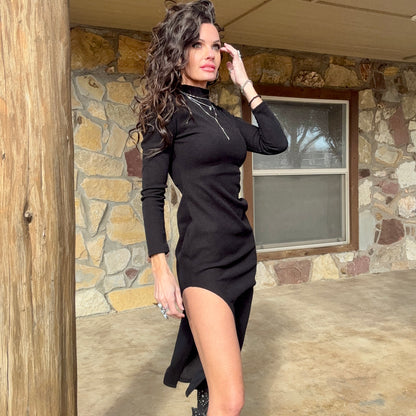 Black Saddle Siren Dress