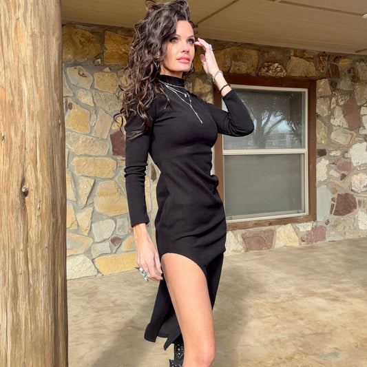Black Saddle Siren Dress