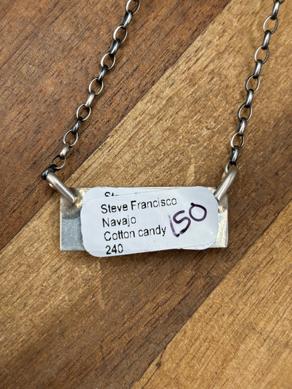 Cotton Candy #826-24 Bar Necklace by Steve Francisco, Navajo