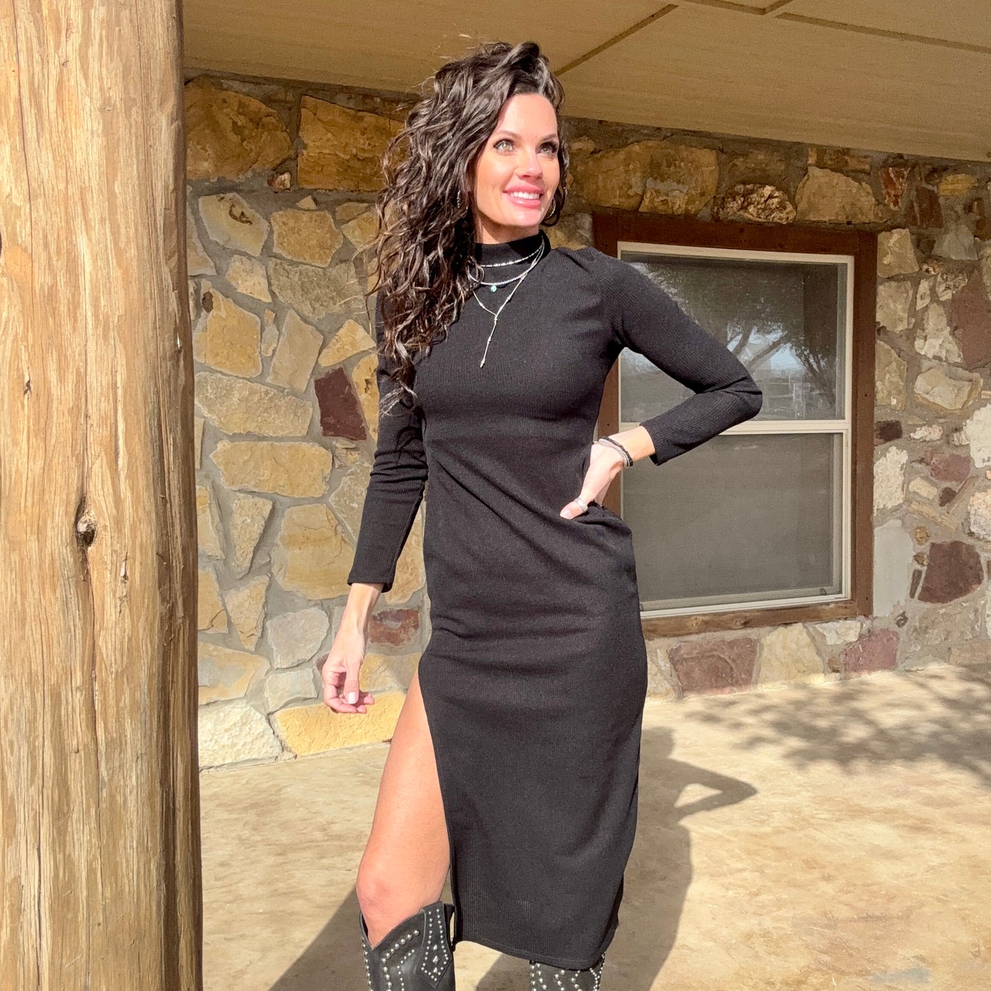 Black Saddle Siren Dress